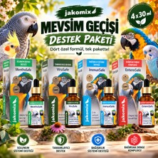 Jakomix Mevsim Geçişi Destek Paketi 4X30 ml – Muhabbet Kuşu, Sultan Papağanı ve Jako Için Solunum, Bağışıklık ve Sindirim Desteği
