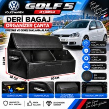 Furens Volksvogen Golf 5 Uyumlu Oto Bagaj Organizeri Deri Bagaj Kutu Çanta