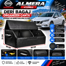 Furens Nissan Almera Uyumlu Oto Bagaj Organizeri Deri Bagaj Kutu Çanta
