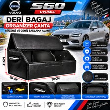 Furens Volvo S60 Uyumlu Oto Bagaj Organizeri Deri Bagaj Kutu Çanta