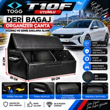 Furens Togg T10F Uyumlu Oto Bagaj Organizeri Deri Bagaj Kutu Çanta