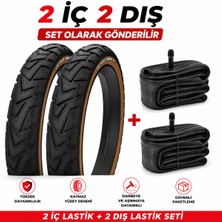 Bike Sky Cst Ride Ambro Fat 20X4.0 2 Iç 2 Dış Lastik Seti Amber Yanak Fat Bike Lastik 20X4.0
