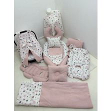 Balamira Waffle Pembe Yıldızlı Oval 13 Lü Babynest Seti