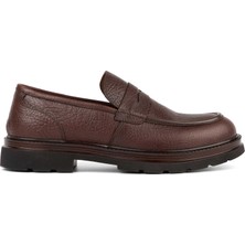Tergan Kahverengi Hakiki Deri Erkek Loafer - E26S1AY57957-X05