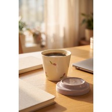 Acar Silk Petal Porselen Kapaklı Kupa Mor - 230 ml