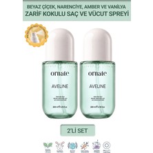 Ornate Aveline 2'li Set, Beyaz Çiçek, Narenciye, Amber ve Vanilya Notalı Kokulu Saç ve Vücut Spreyi Body Mist 200 ml