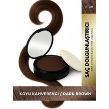 Topaxx Koyu Kahverengi/Dark Brown Suya Dayanıklı Saç Dolgunlaştırıcı ve Seyrek Kapatıcı Saç Pudrası 14g