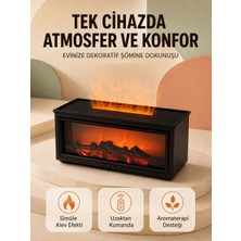 Royaleks Alev Efektli Hava Nemlendirici Aromaterapi Difüzörü Uzaktan Kumandalı 250 ml