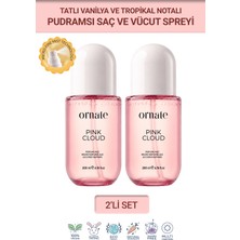 Ornate Pink Cloud 2'li Set, Tatlı Vanilya ve Tropikal Notalı Pudramsı Kokulu Saç ve Vücut Spreyi Body Mist 200 ml