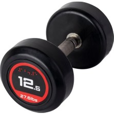 Powerhand 12,5 kg Olimpik Dambıl Siyah Renk, Krom Kaplı Metal ve Doğal Kauçuk Malzeme ile Güçlü Performans