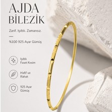 E-Gümüş 925 Ayar Yaldızlı Altın Kaplama Ajda Bilezik
