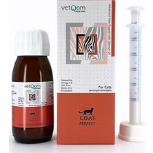 VETQ0M Coat Perfect Köpek Tüy Dökülme Önleyici ve Cilt Destek Likit 120 ml - Omega 3-6-9 Katkılı