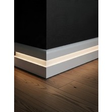 Kms Home LED Kanallı Beyaz Süpürgelik Lake Pvc Süpürgelik 12 cm Yüksekliğinde 14 mm Kalınlığında 280 cm Uzunluğundadır. (Tanıtım Fiyatıdır)