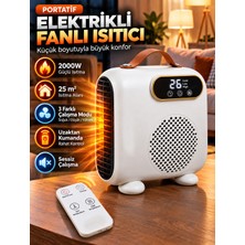Kılıforyum Portatif Elektrikli Fanlı Isıtıcı 2000W 25 M² Uzaktan Kumandalı Dijital Ekranlı 3 Modlu Ss-10