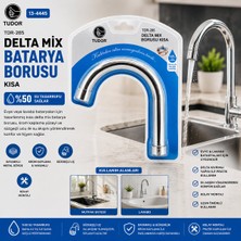 TeknoKapsül Kuğu Evye - Lavabo Kısa Delta Mix Batarya Borusu Krom Kaplama - Vakumlu - Süzgeçli Uç (5643)