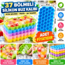 Oyunca 37 Bölmeli Slikon Petek Şeklinde Buz Kalıbı - Stokta Olan Renk Gönderilir  (Adet Idır)