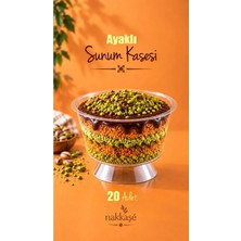 Nakkaşe 20'li Lüx Sert Plastik Kase Ayaklı Magnolia Tatlı Sunum Bardağı Mika Magnolya Kasesi