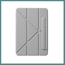 Bezos iPad 2025 10.9 10.nesil (A16) Edz Manyetik Standlı Tablet Kılıfı - Gri Mac