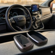 Marsilyan Ford Custom Uyumlu Smart 3 Buton Silikon Oto Anahtar Kumanda Kabı Kılıf Gri