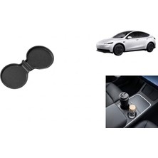 Marsilyan Tesla Model 3 Model Y Standart Juniper 2025+ Uyumlu Orta Bardaklık Pedi Kaymaz Konsol Koruyucu Matı 1 Adet Siyah