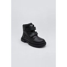 Tekiner Hakiki Deri Unisex Çocuk Bot Siyah