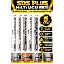 RUFT PRO Sds Plus Beton Matkap Ucu Seti 5 Adet 6X160 7X160 8X160 9X160 10X160 mm Hilti Duvar Delme
