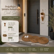 Nga Home Ngahome Hasır Kapı Süsü ve 3’lü Hasır Paspas Seti | 2’li Dekoratif Kapı Önü Seti | El Yapımı Doğal Tasarım
