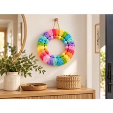 Nga Home Ngahome 30 cm Renkli El Yapımı Çocuk Odası Duvar Süsü – Püsküllü Dekoratif Çelenk