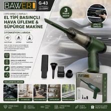 Marsilyan Oto Araç Sarjlı El Tipi Basınçlı Hava Üfleme - Süpürge Makine 3 Başlık G-43 (4887)