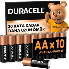 DURACELL BASIC AA Alkalin Kalem Pil (10'lu Paket) – 1,5V