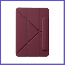 Nida iPad 2025 10.9 10.nesil (A16) Edz Manyetik Standlı Tablet Kılıfı - Mürdüm Nıda