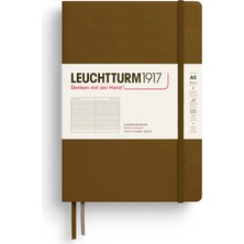 Leuchtturm 1917 LEUCHTTURM1917 Çizgili Sert Kapak Not Defteri 80 gr A5 251 Sayfa Baharat Kahvesi