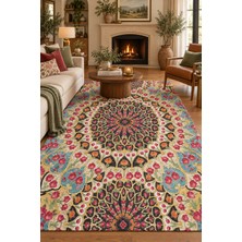 Hann Home Collection Remel Füme Kiremit Turkuaz Modern Baskı Şönil Taban Mutfak Salon Koridor Yıkanabilir Robot Süpürge U