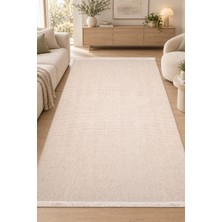Hann Home Collection Melanor Ekru Krem Oturma Odası Salon Mutfak Koridor Robot Süpürge Uyumlu Kolay Temizlenebilir Halı