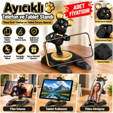 Akıllı Bayi Ayıcıklı Telefon ve Tablet Standı Masa Üstü Telefon ve Tablet Tutucu Aparatı (Adet Fiyatıdı
