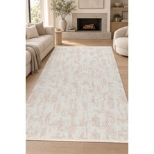 Hann Home Collection Vonal Vizon Krem Özel Ölçü Salon Oturma Yatak Odası Halısı Robot Süpürge Uyumlu Kolay Temizlenebilir