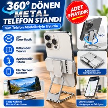 Akıllı Bayi 360 Derece Dönen Tüm Telefon Tipleri Ile Uyumlu Metal Telefon Standı Braket (Adet Fiyatıdır)