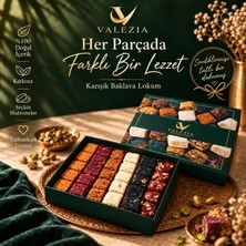 Valezia Baklava Lokum Karışık Premium Lokum Kutusu 480 gr | Lotus, Italyan Karamel, Narlı Fıstık, Badem ve Çikolatalı Çeşitler