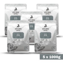 Addis Ababa Coffee - Elit Blend - Mid. Roast - Dengeli Içim - 1000 Gr. x 5 Adet ( 5kg ) - Moka Pot Kahve