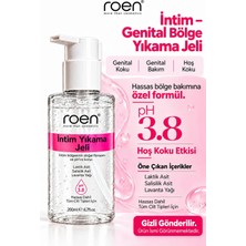 Roen Genital Bölge İntim Yıkama Jeli, Özel Bölge, Genital Bölge Temizleyici ve Ferahlatıcı, Güzel Koku pH 3.8 İntim Bakım Ürünü 200ml
