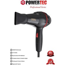 Powertec TR-801 Profesyonel Saç Kurutma Makinesi 2500 W 2 Kademe Hız Ayarı Siyah Renk
