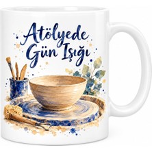 Defne Store Atölyede Gün Işığı Tasarımlı Porselen Kupa - Model 568 Dfnbez