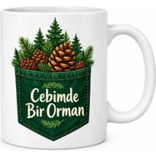 Defne Store Cebimde Bir Orman Tasarımlı Porselen Kupa - Model 561 Dfnbez