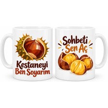 Bezos Kestane Sohbeti 2'li Porselen Kupa Seti - Model 604 HB006