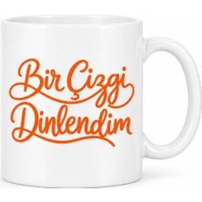 Vintessy Vıntessy Bir Çizgi Dinlendim Tasarımlı Porselen Kupa - Model 562 BZS01