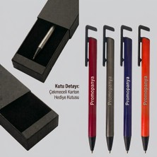 Promopanya Telefon Tutuculu Kutulu Metal Kalem - Isim / Logo Yazılabilir
