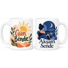 Defne Store Günden Akşama 2'li Porselen Kupa Seti - Model 596 Dfnbez