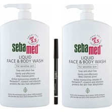 Sebamed Likit Yüz ve Vücut Temizleme Jeli 1000 ml x 2 Adet Temizleyici Etkili Hassas Ciltler İçin