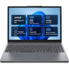 Lenovo Ideapad Slim3 83K700PTTR Ryzen7 170 8gb 512SSD 15.3" Wuxga Freedos Dizüstü Bilgisayar