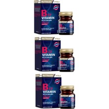 Nutraxin Vitamin B12 1000 Mcg 60 Dilaltı Tableti X3 Adet Vegan Yetişkinler İçin Hızla Çözünen Takviye